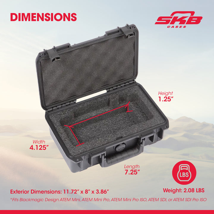 SKB Media Equipment Case Storage Box for ATEM Mini Switcher, 3i-10063ATM, Black