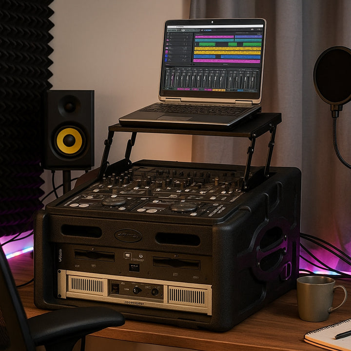 SKB Durable Audio Video Equipment Rack Shelf Mount for 8U Slant Top Racks, Black