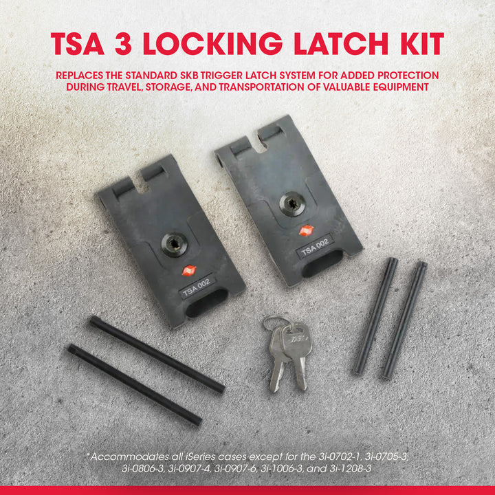SKB TSA 3 Latch Kit for iSeries Cases, Travel Approved Lock Set with Keys & Pins