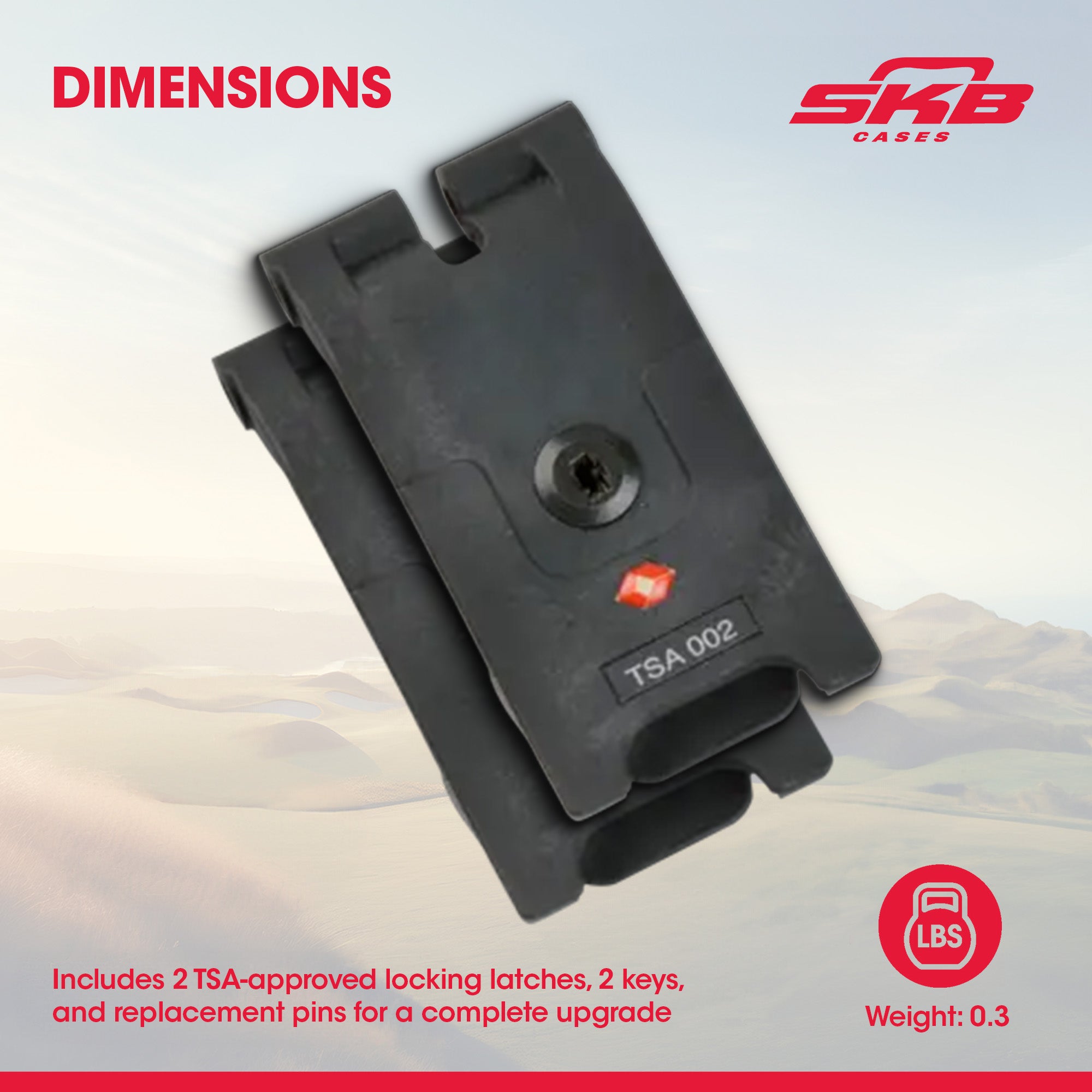 SKB TSA 3 Latch Kit for iSeries, Travel Approved Lock Set w/ Keys/Pins(Open Box) - VMInnovations