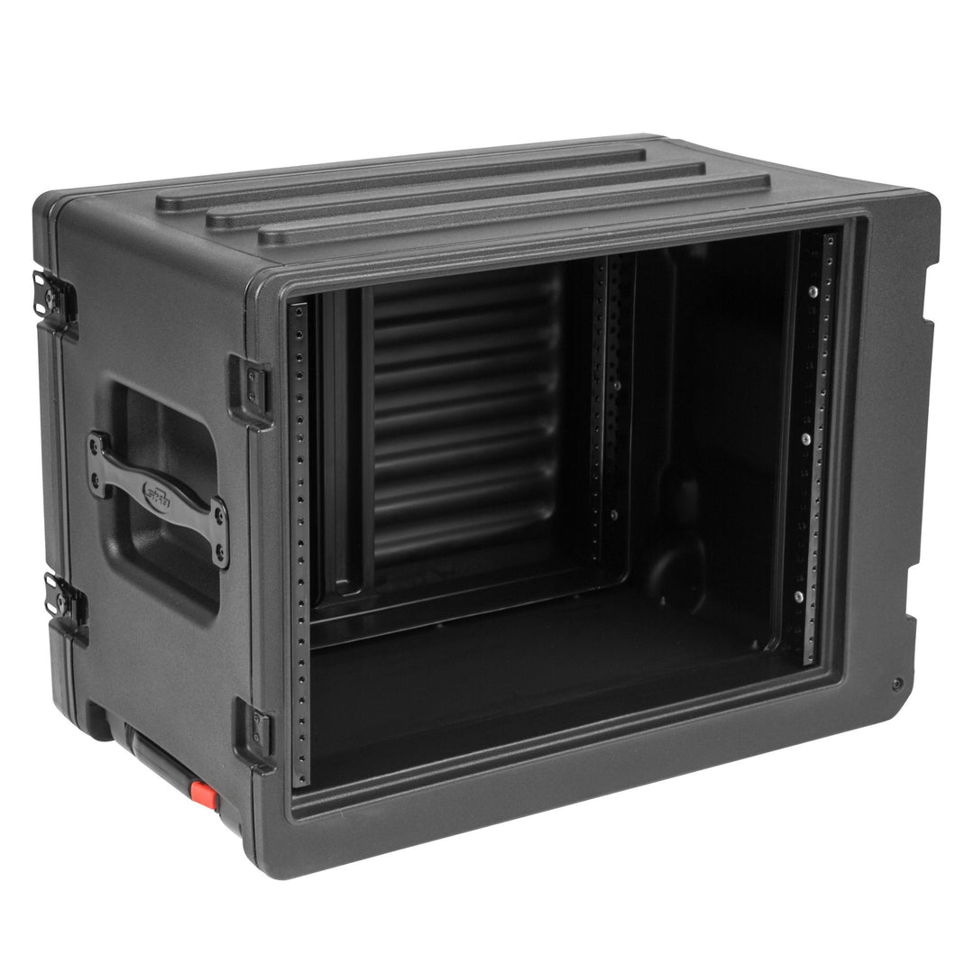 SKB 8U rSeries Rolling Rack w/Integrated Back Wheels & Pull Handle (Open Box)
