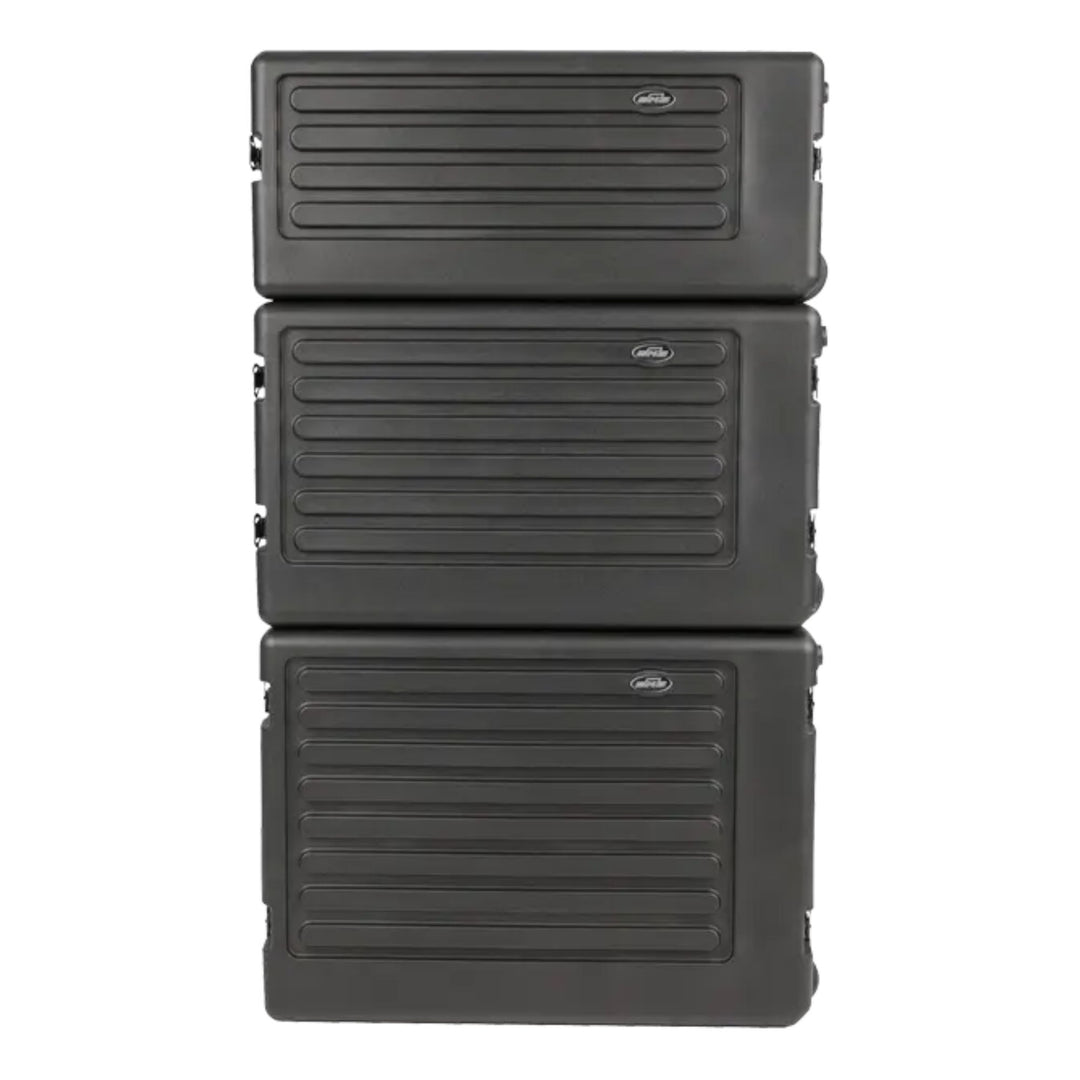 SKB 8U rSeries Rolling Rack w/Integrated Back Wheels & Pull Handle (Open Box)