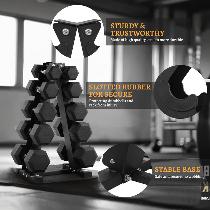 BalanceFrom Dumbbell Weight Set with Storage Rack with Pair of 5, 10, 15, 20 lbs