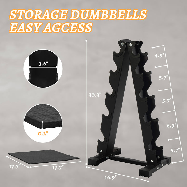 BalanceFrom Dumbbell Weight Set with Storage Rack with Pair of 5, 10, 15, 20 lbs