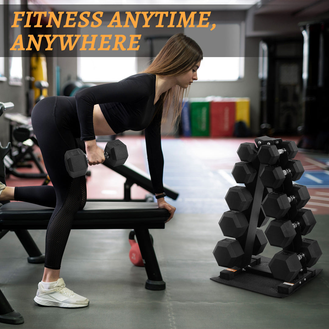 BalanceFrom Dumbbell Weight Set with Storage Rack with Pair of 5, 10, 15, 20 lbs