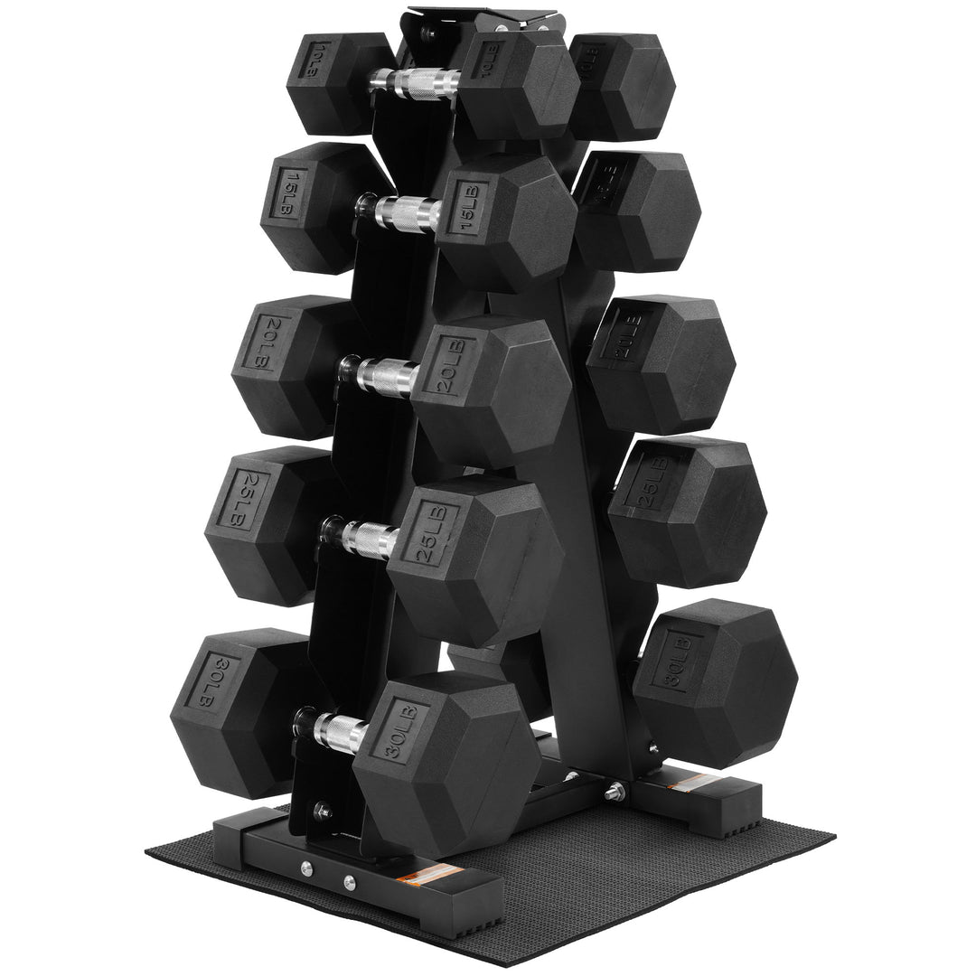 BalanceFrom Dumbbell Weight Set with Storage Rack with Pair of 5, 10, 15, 20 lbs