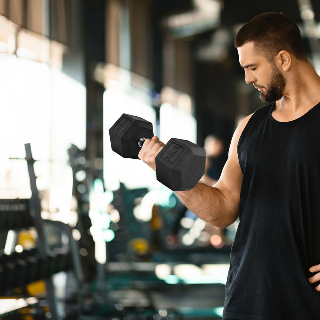 BalanceFrom Dumbbell Weight Set with Storage Rack with Pair of 10, 15, 20, 25, 30 lbs