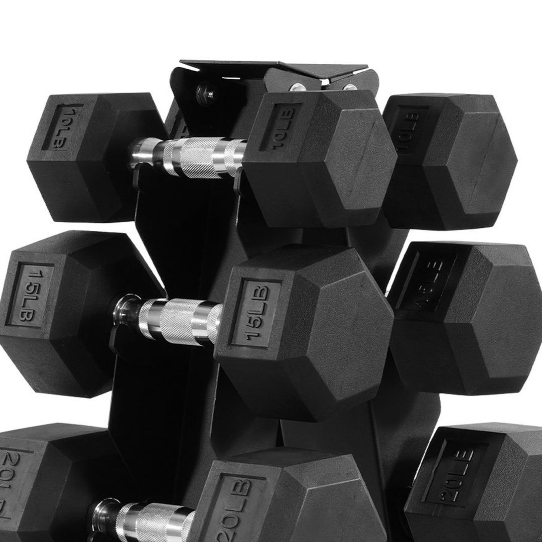 BalanceFrom Dumbbell Weight Set with Storage Rack with Pair of 10, 15, 20, 25, 30 lbs