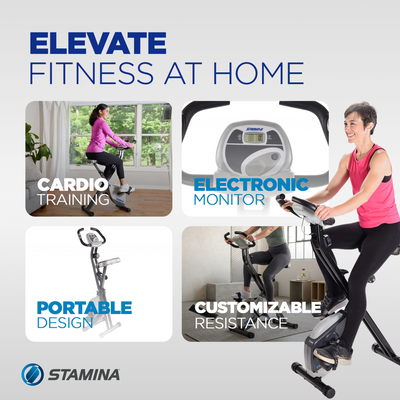 Stamina Products Foldable Exercise Bike with Smart Workout App for Home Fitness - VMInnovations