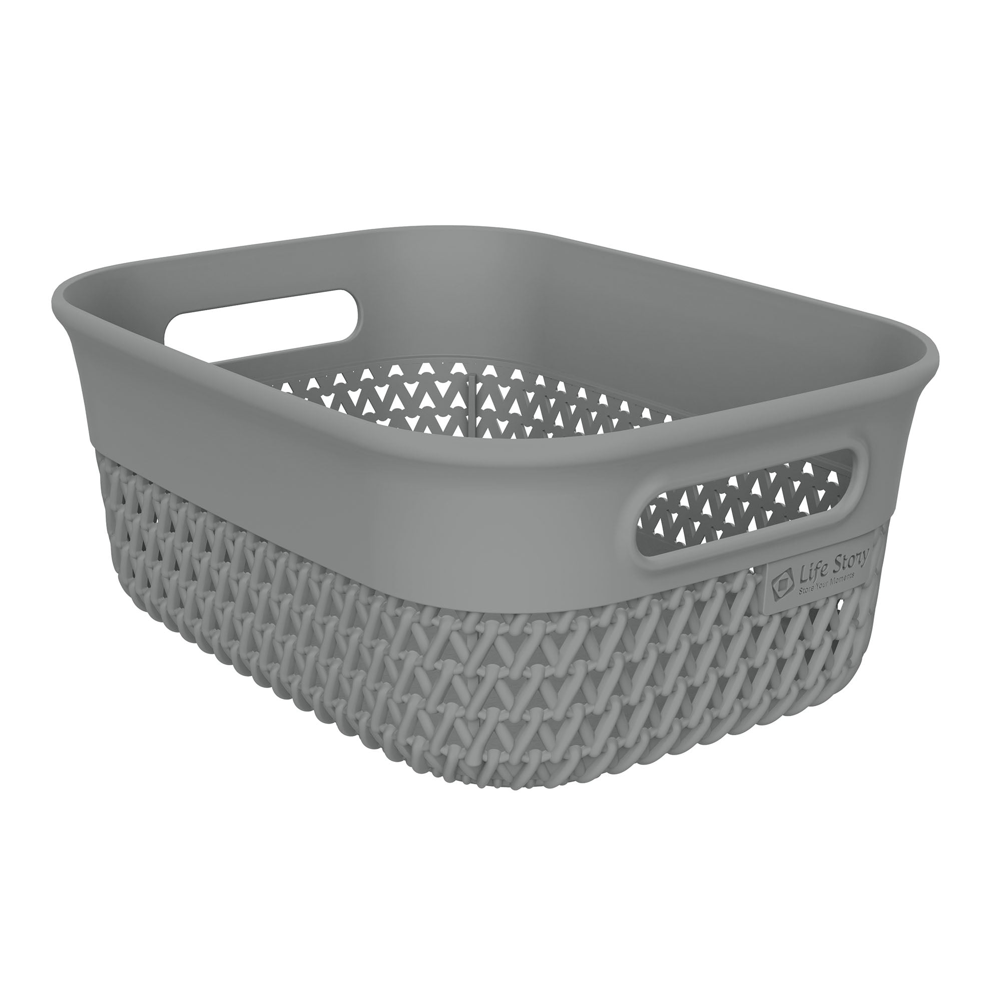 Life Story 4 Qt Decorative Storage Basket, Small Home Organizer, Gray, 8 Pack - VMInnovations