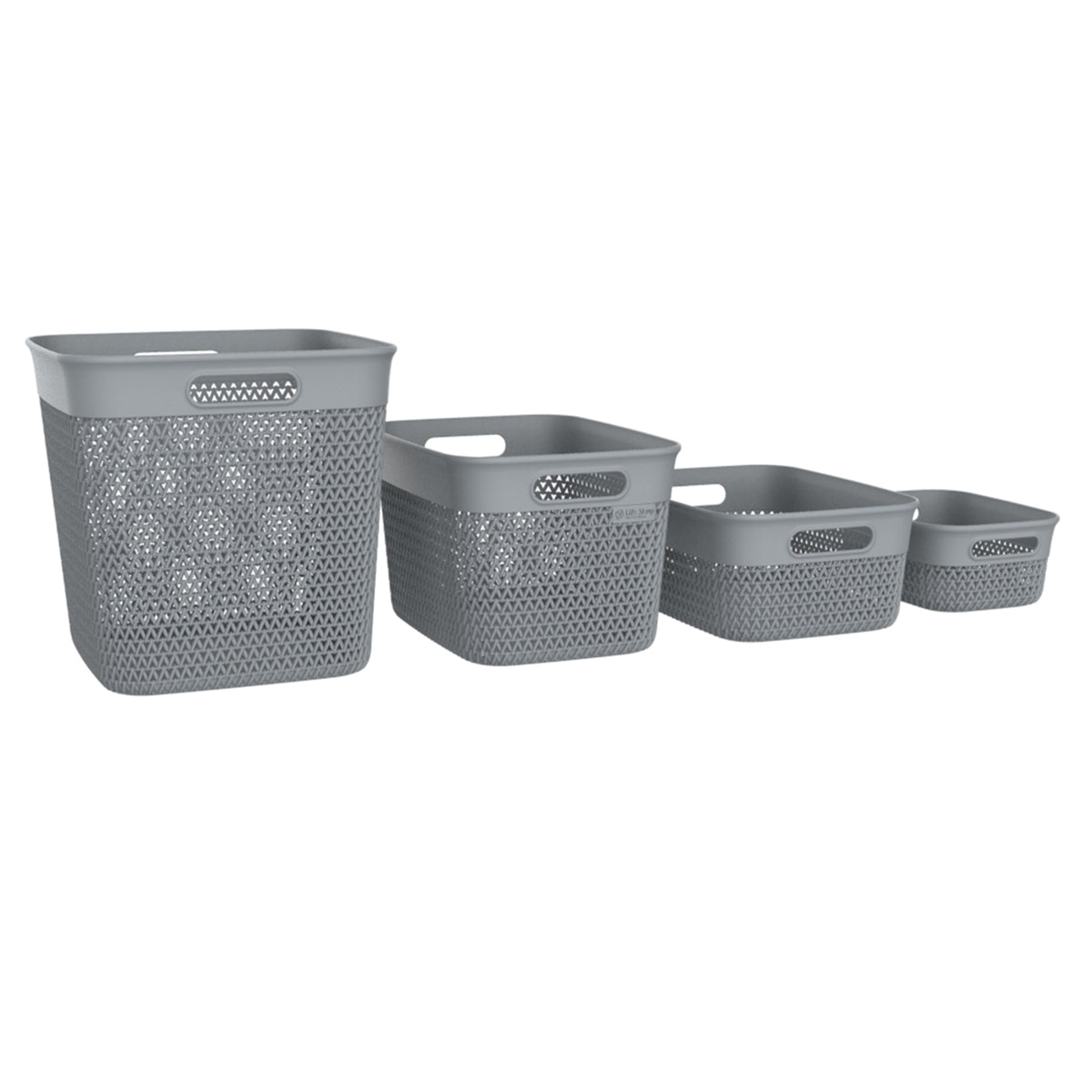 Life Story 10 Qt Decorative Storage Basket, Medium Plastic Home Organizer, White