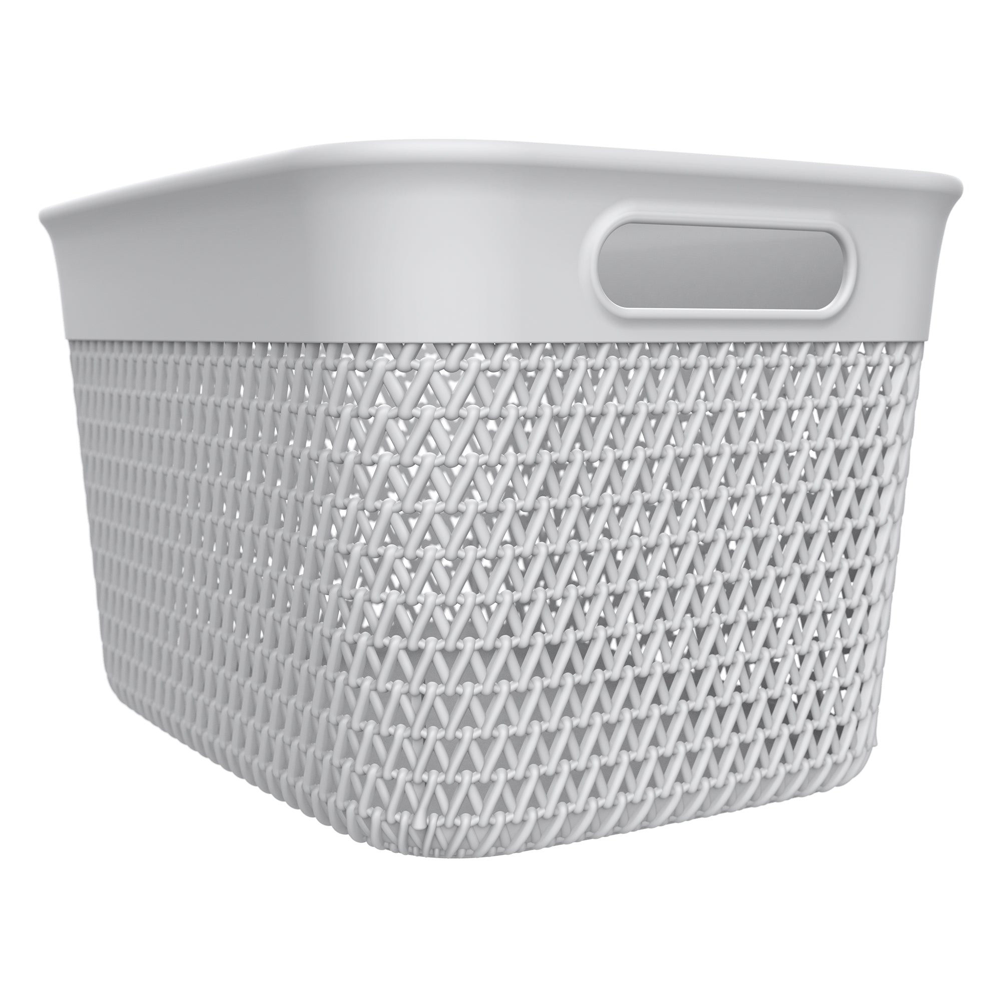 Life Story 16 Qt Decorative Storage Basket, Large Plastic Home Organizer, White - VMInnovations