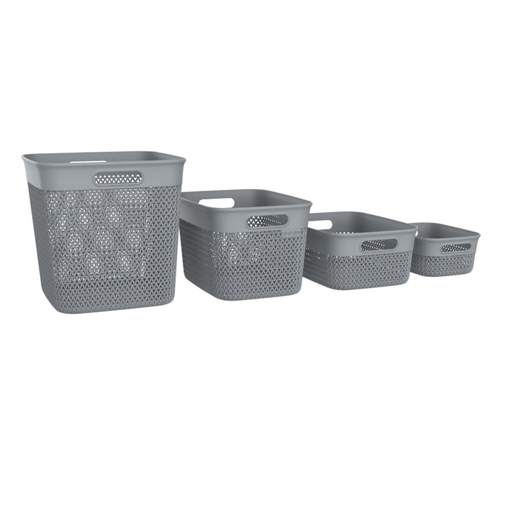 Life Story 16 Qt Decorative Storage Basket, Large Plastic Home Organizer, White