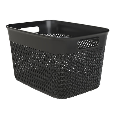 Life Story 16 Qt Decorative Storage Basket, Large Plastic Home Organizer, Black - VMInnovations
