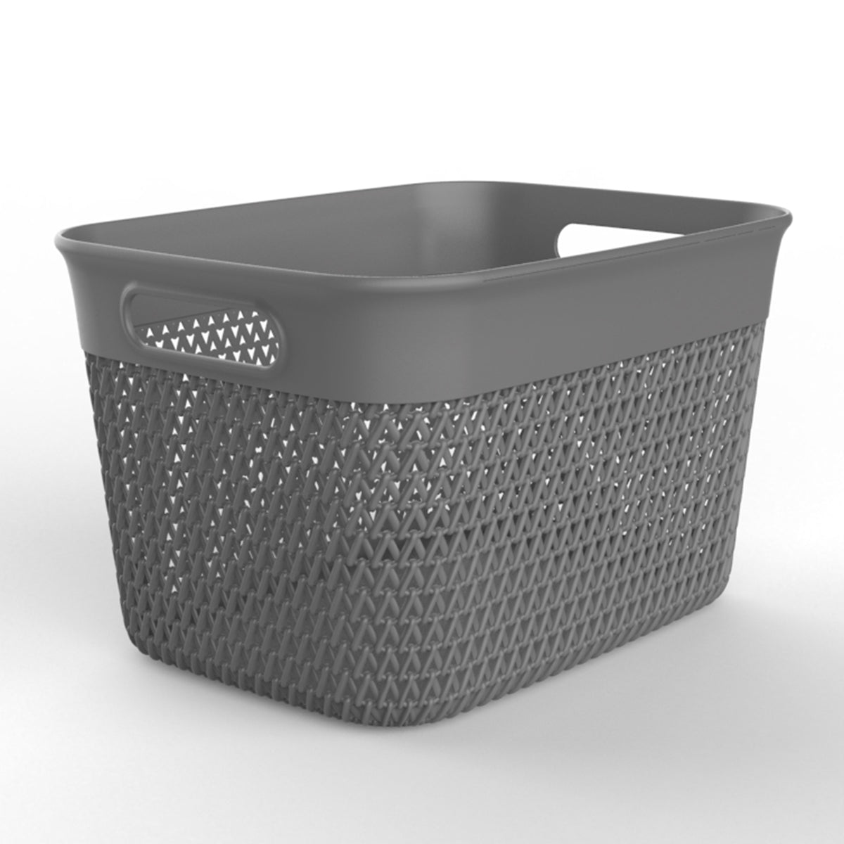 Life Story 16 Qt Decorative Storage Basket, Large Plastic Home Organizer, Gray - VMInnovations