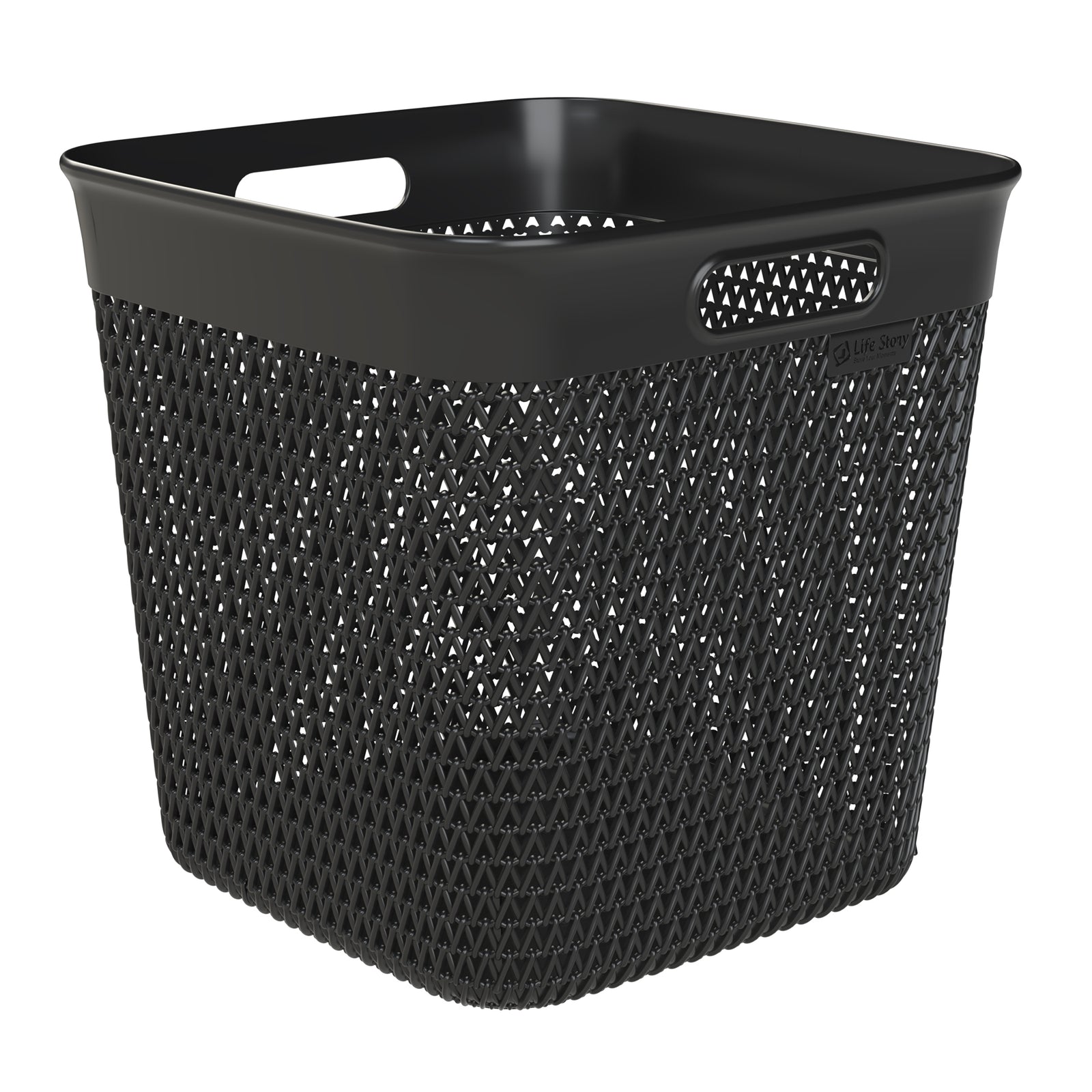 Life Story 26 Quart Decorative Storage Basket, XL Home Organizer, Black, 4 Pack - VMInnovations