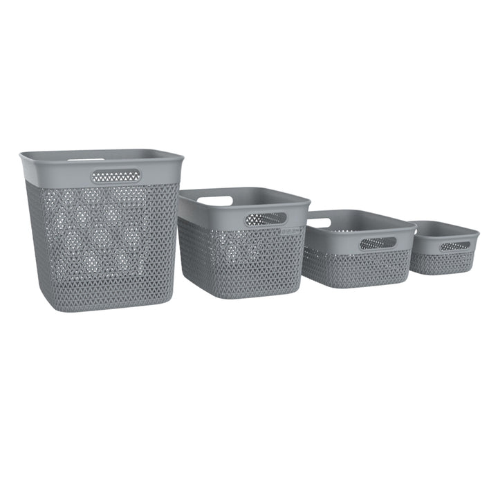 Life Story 26 Qt Decorative Storage Basket, Extra Large Plastic Home Organizer