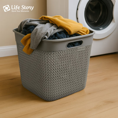 Life Story 26 Qt Decorative Storage Basket, Extra Large Plastic Home Organizer - VMInnovations