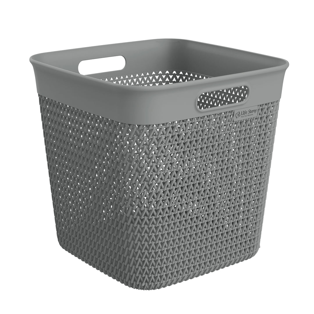 Life Story 26 Quart Decorative Storage Basket, XL Home Organizer, Gray, 4 Pack