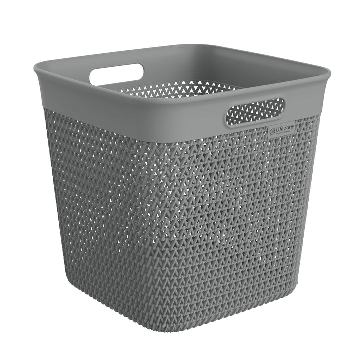 Life Story 26 Quart Decorative Storage Basket, XL Home Organizer, Gray, 4 Pack