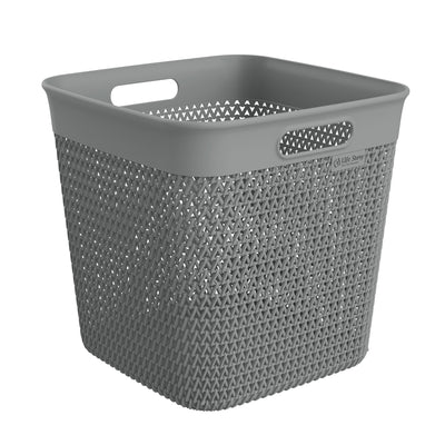 Life Story 26 Quart Decorative Storage Basket, XL Home Organizer, Gray, 4 Pack - VMInnovations