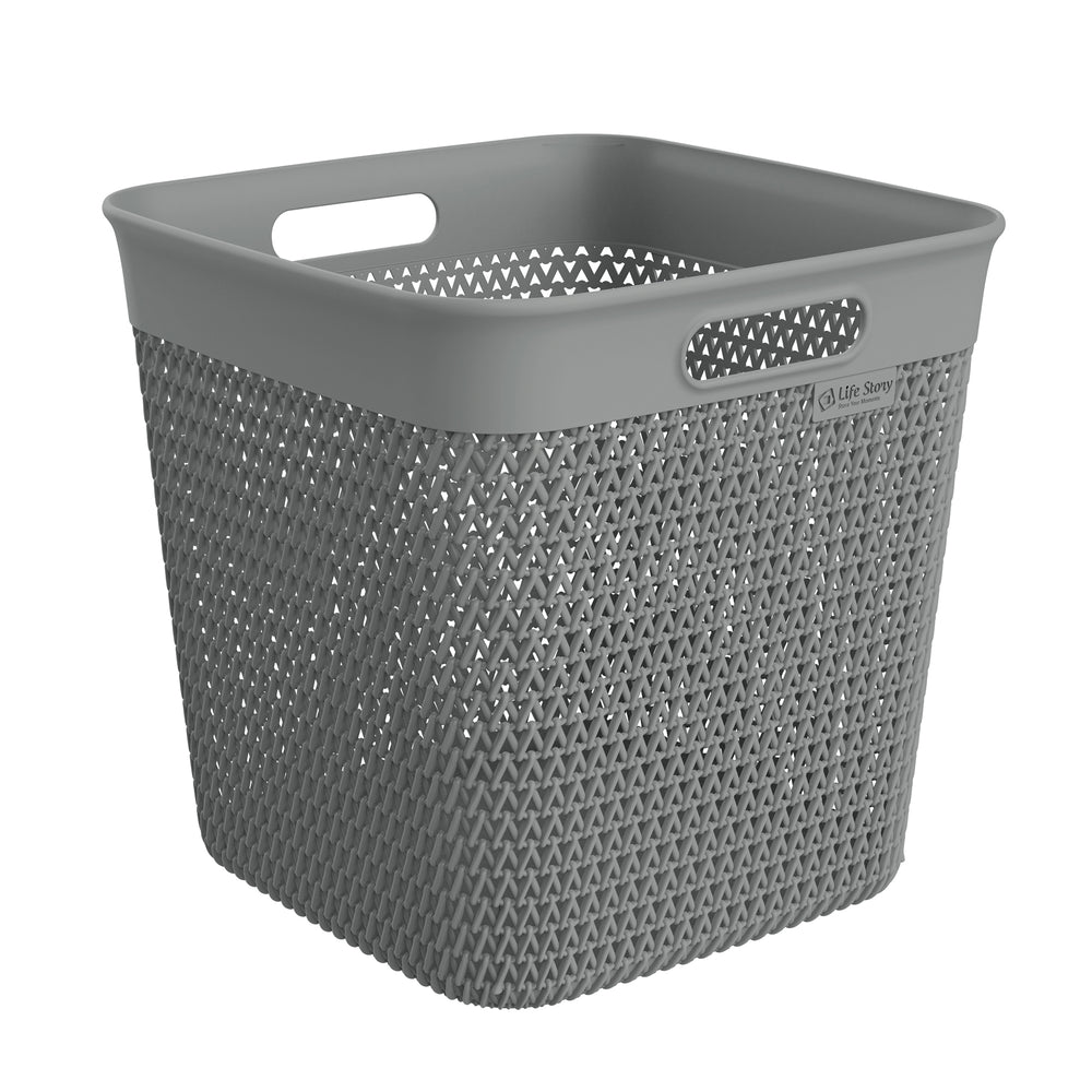 Life Story 26 Quart Decorative Storage Basket, XL Home Organizer, Gray, 4 Pack - VMInnovations