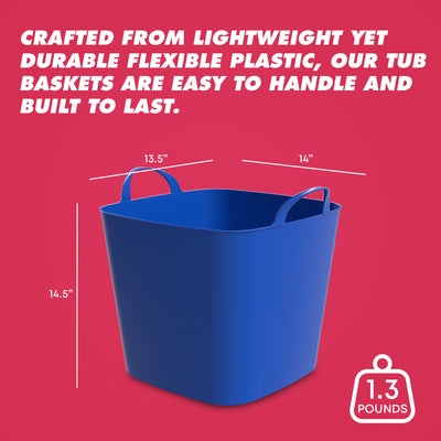 Life Story 26 Quart Flexi Tub, Versatile Storage Tote, Home Organizer, Blue - VMInnovations
