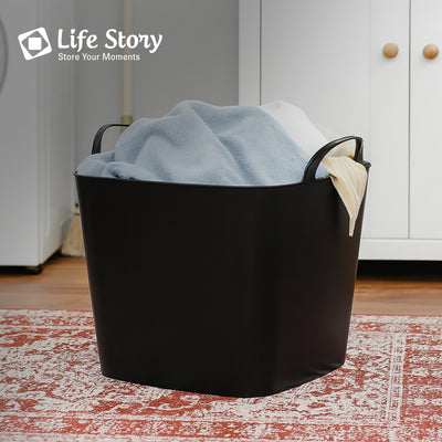 Life Story 26 Quart Flexi Tub, Versatile Storage Tote, Home Organizer, Black - VMInnovations