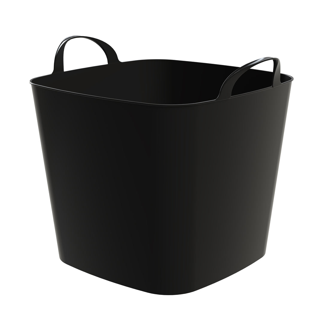 Life Story 26 Qt Flexi Tub, Versatile Storage Tote, Home Organizer, Black 6 Pack
