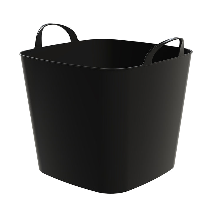 Life Story 26 Qt Flexi Tub, Versatile Storage Tote, Home Organizer, Black 6 Pack