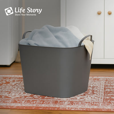 Life Story 26 Quart Flexi Tub, Versatile Storage Tote, Home Organizer, Gray - VMInnovations