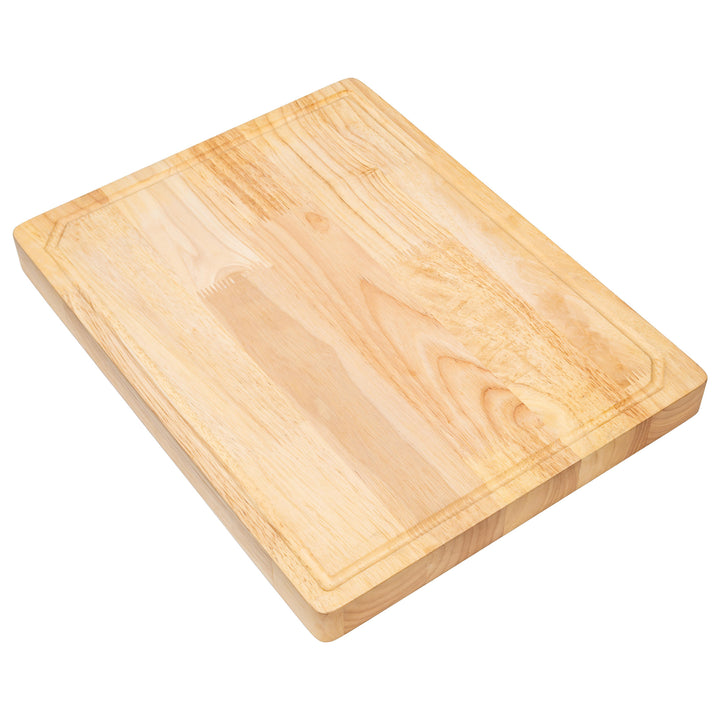PJ Wood Rubberwood 14" x 18" Chopping Board for Cutting Fish and Vegetables