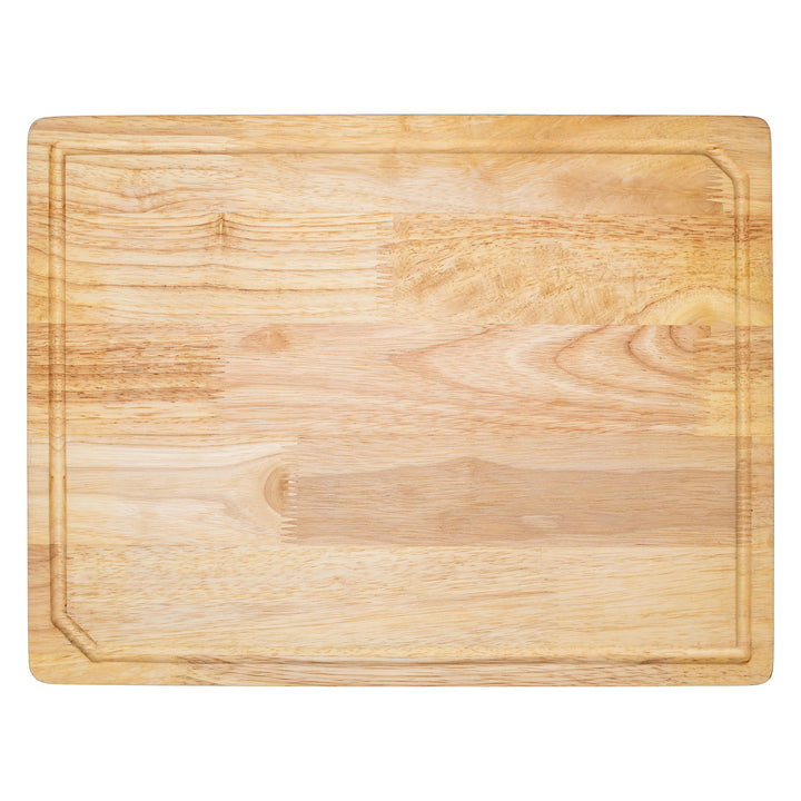 PJ Wood Rubberwood 14" x 18" Chopping Board for Cutting Fish and Vegetables