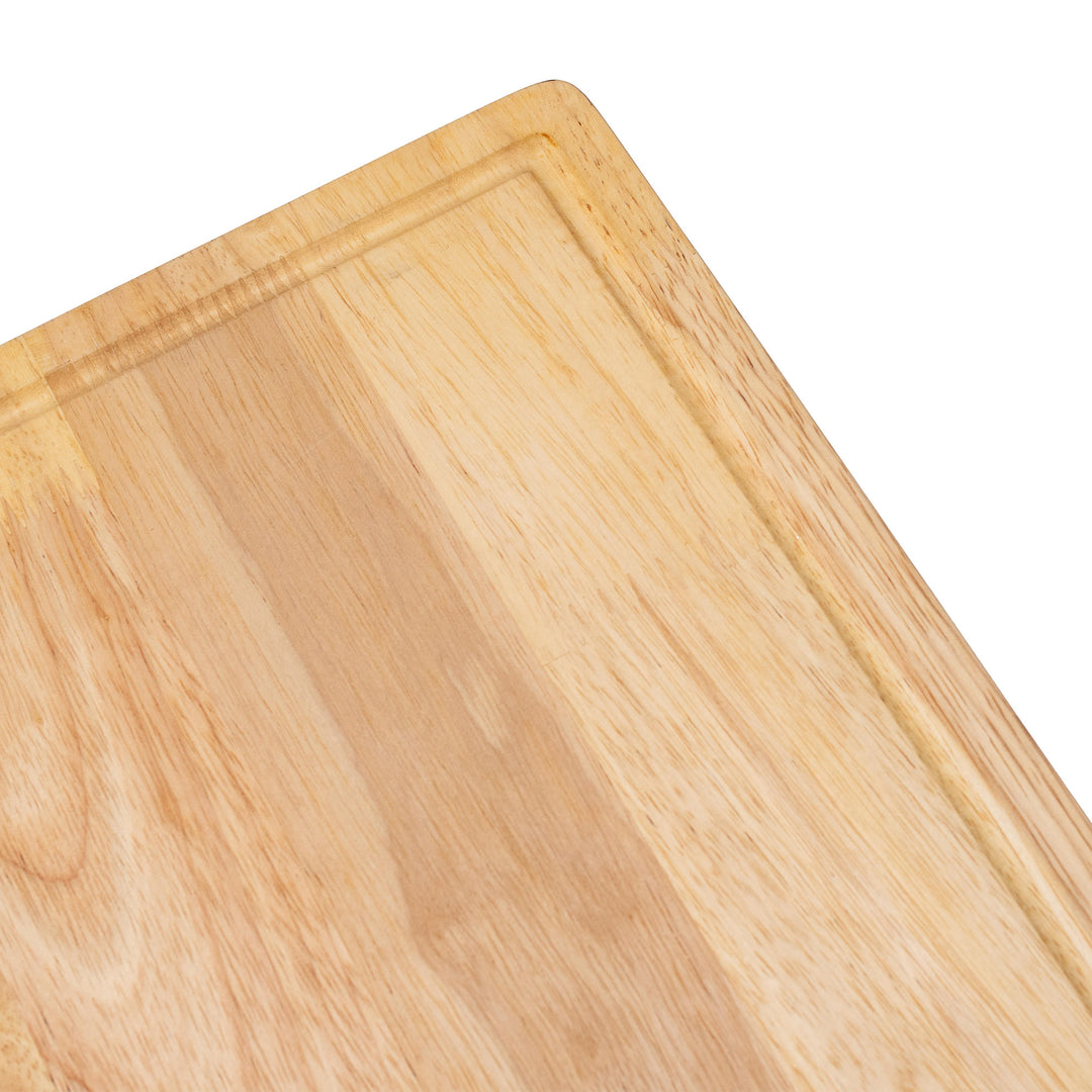 PJ Wood Rubberwood 14" x 18" Chopping Board for Cutting Fish and Vegetables