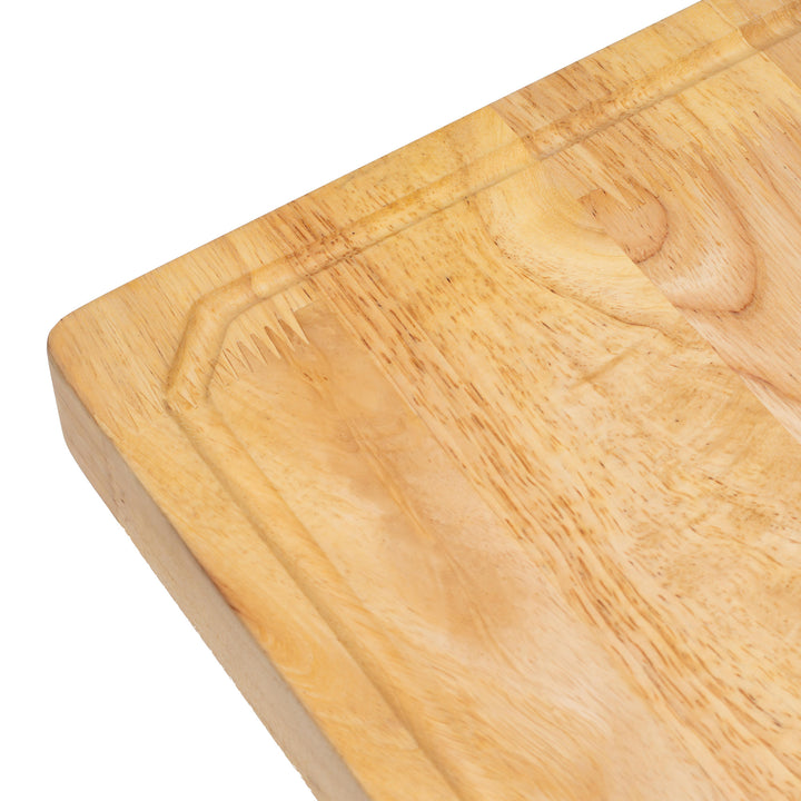 PJ Wood Rubberwood 14" x 18" Chopping Board for Cutting Fish and Vegetables
