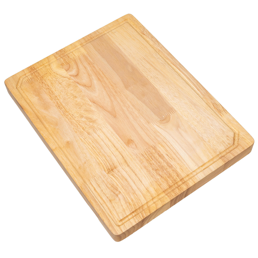 PJ Wood Rubberwood 14" x 18" Chopping Board for Cutting Fish and Vegetables