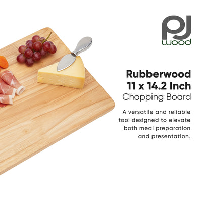 PJ Wood Rubberwood 11" x 14" Chopping Board for Cutting Fish & Vegetables (Used)