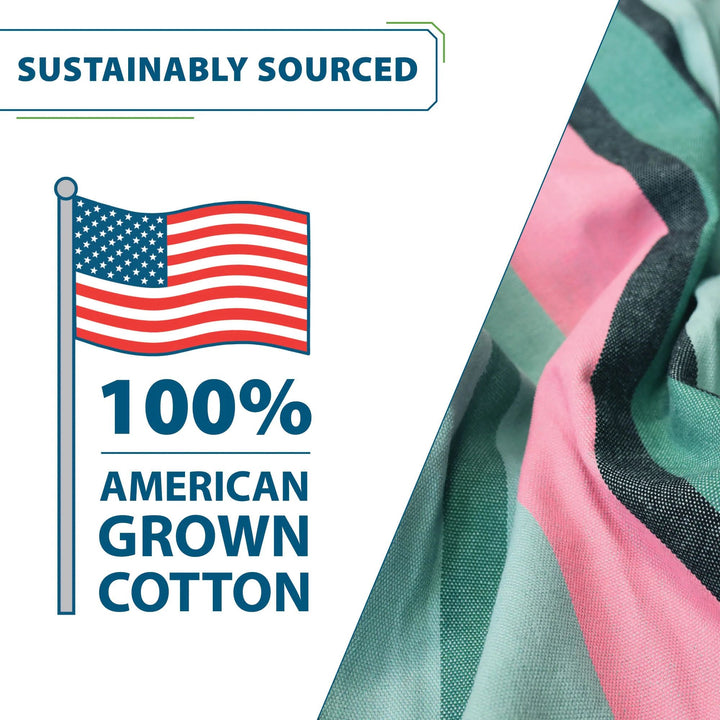 Vivere Double Cotton Hammock, Comfortable, Steel Stand, 9', Watermelon(Open Box)