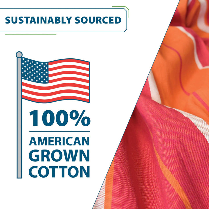 Vivere Double Cotton Hammock, Comfortable Daybed w/Steel Stand, 9' (Open Box)