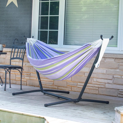 Vivere Double Cotton Hammock, Comfortable Daybed, Steel Stand, 9', (Used)