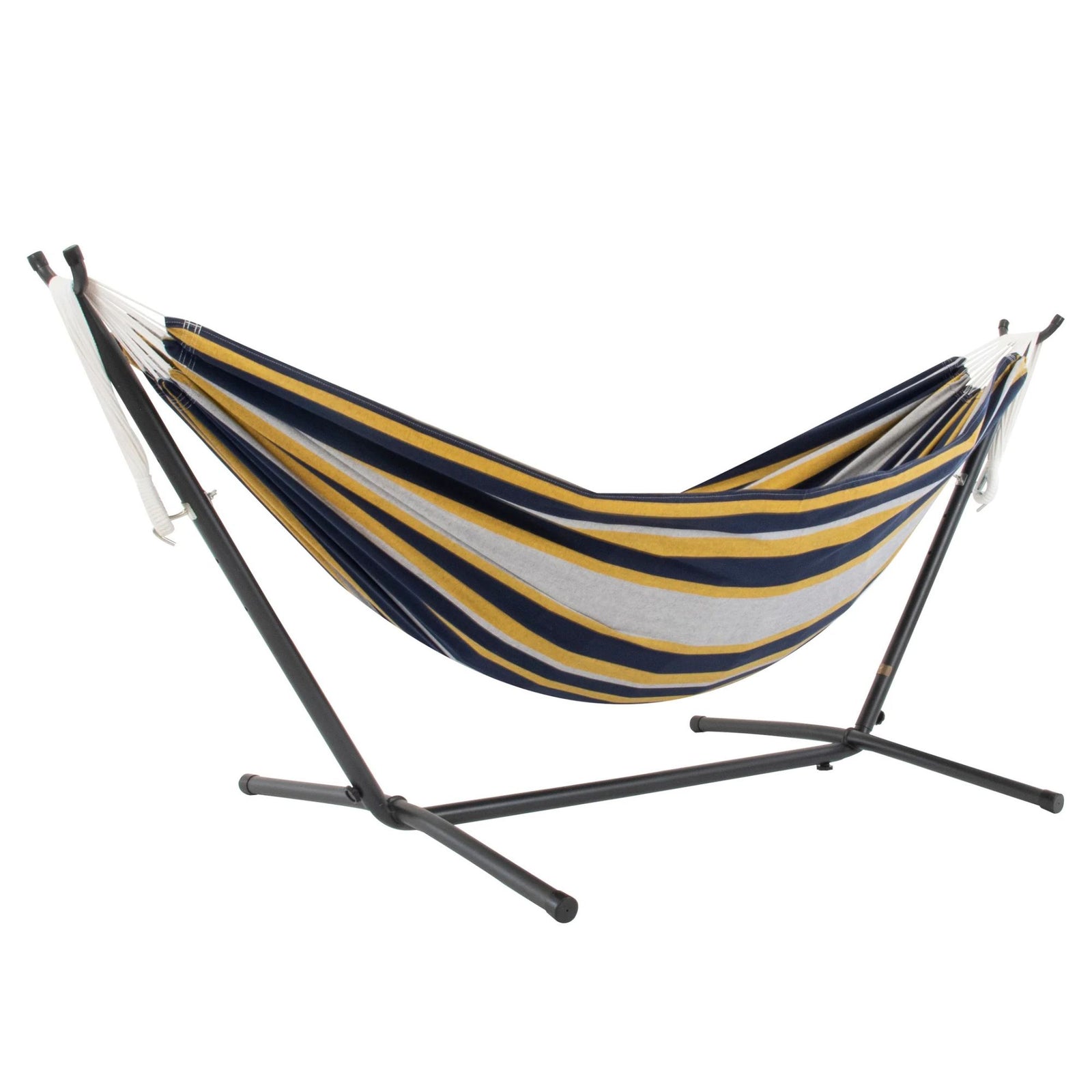 Vivere Double Cotton Hammock, Comfortable Daybed with Steel Stand, 9', Serenity - VMInnovations