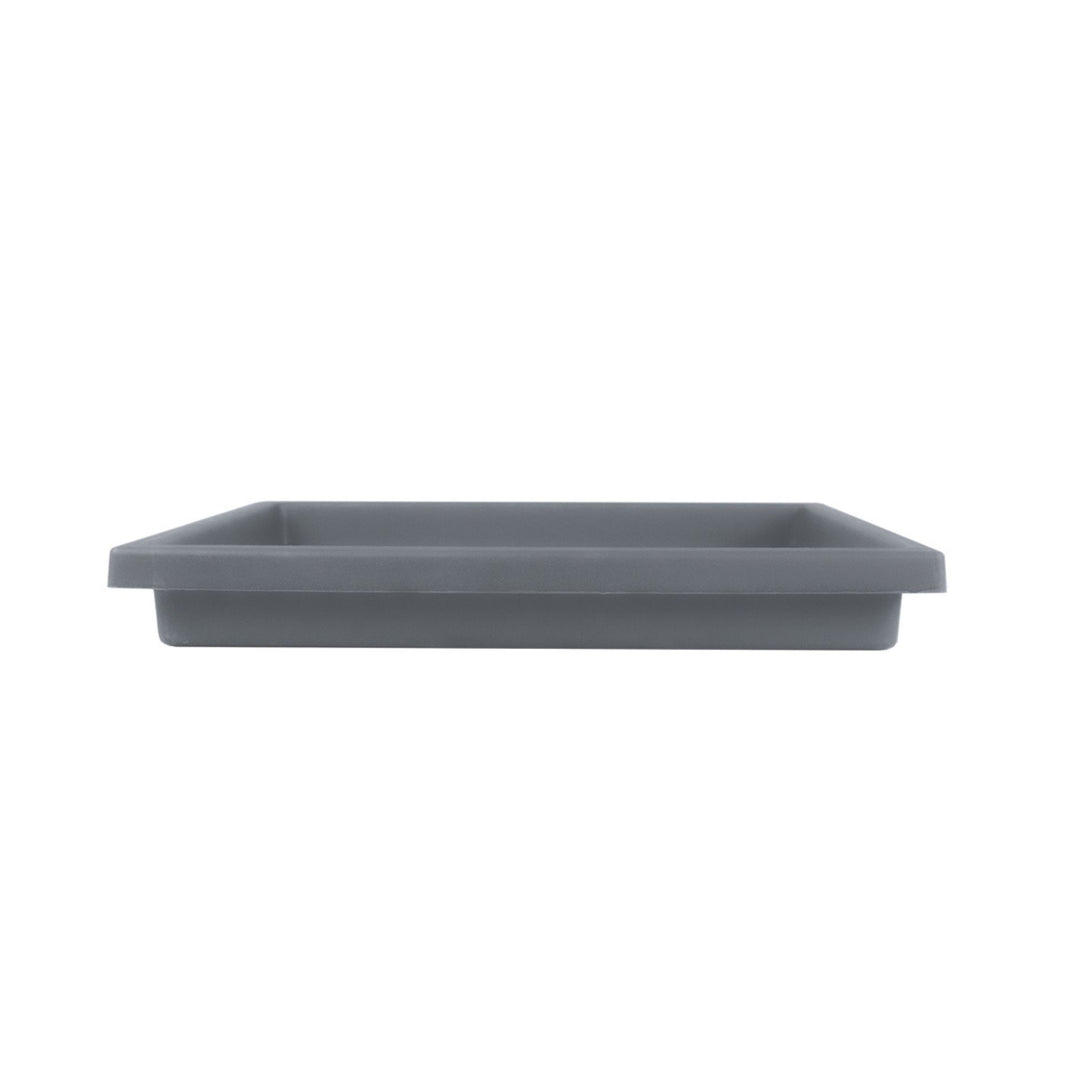 The HC Companies Accent Square Plastic Plant Pot with Drainage, 15.5", Warm Gray