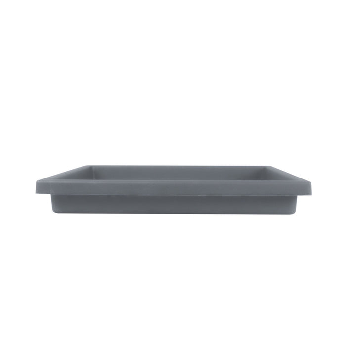 The HC Companies Accent Square Plastic Plant Pot with Drainage, 15.5", Warm Gray