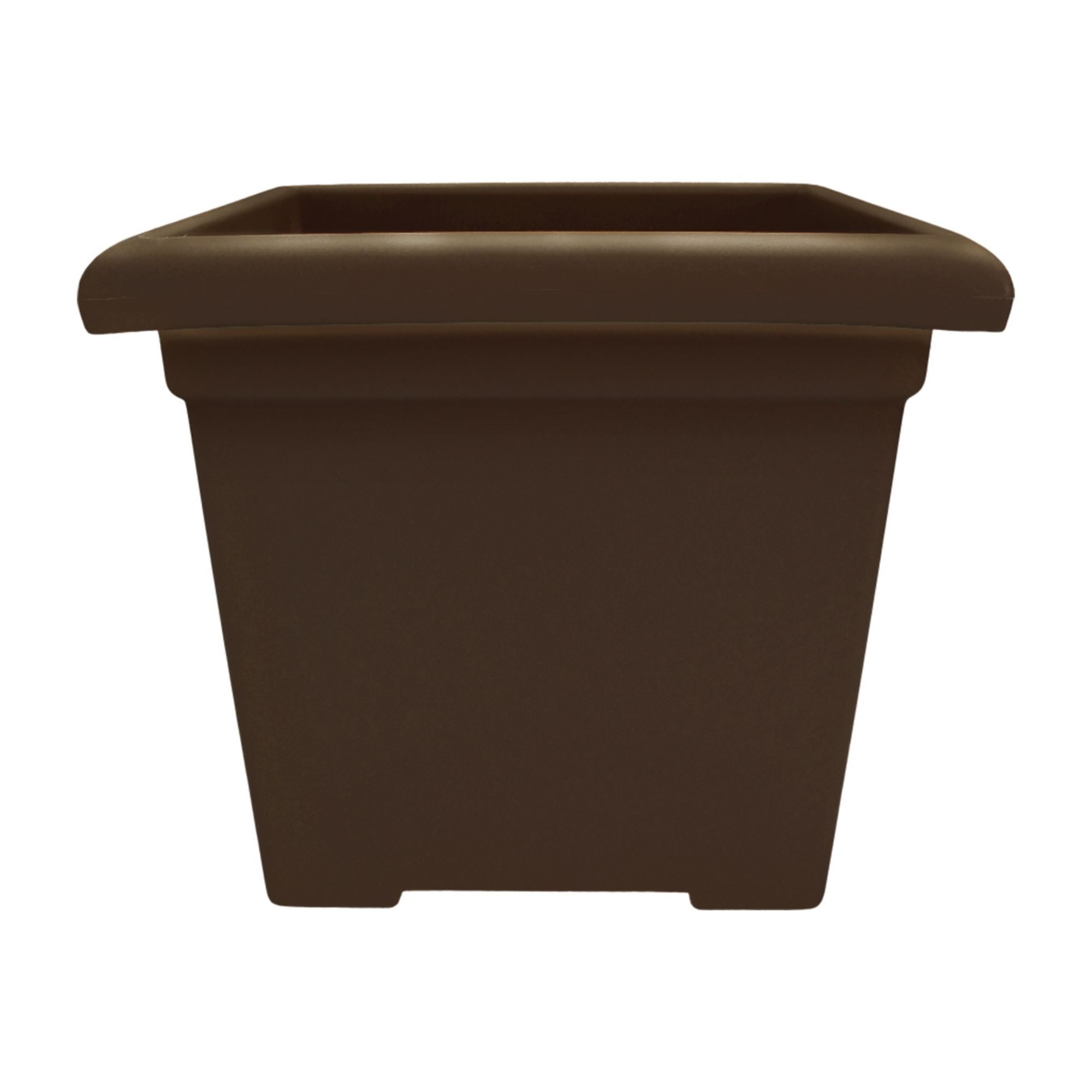 The HC Companies Accent Square Plastic Plant Pot with Drainage, 15.5", Chocolate - VMInnovations
