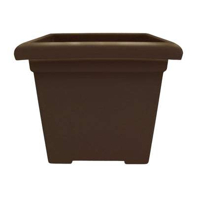 The HC Companies Accent Square Plastic Plant Pot with Drainage, 15.5", Chocolate - VMInnovations