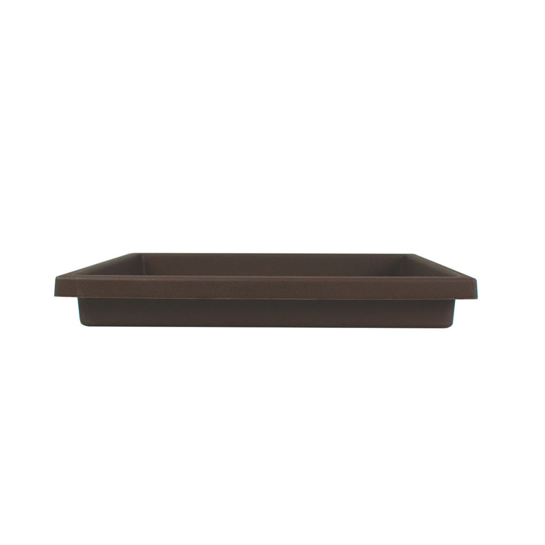 The HC Companies Accent Square Plastic Plant Pot with Drainage, 15.5", Chocolate