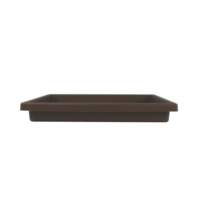 The HC Companies Accent Square Plastic Plant Pot with Drainage, 15.5", Chocolate - VMInnovations