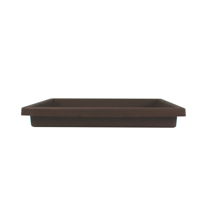 The HC Companies Accent Square Plastic Plant Pot with Drainage, 15.5", Chocolate