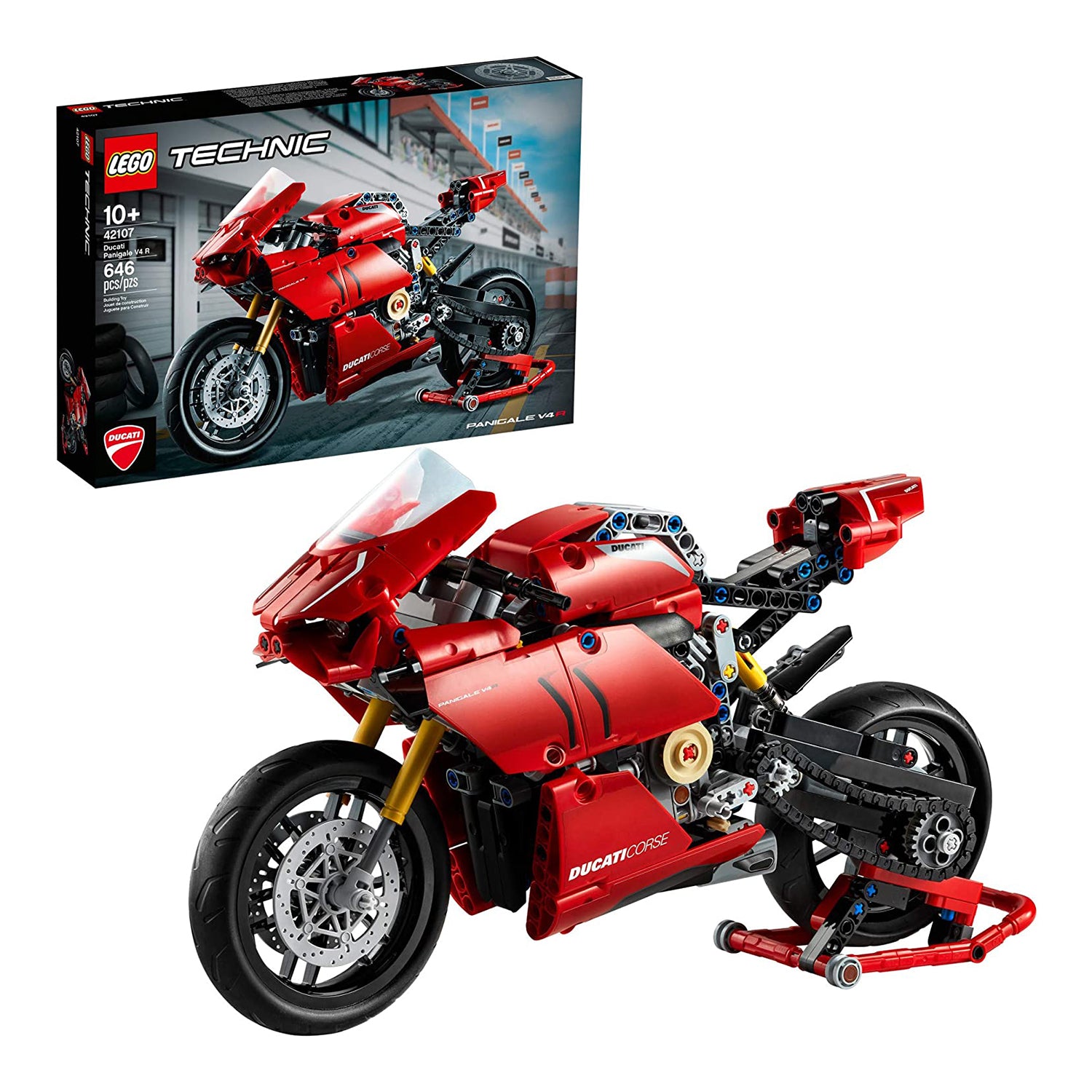 LEGO Technic 42107 Ducati Panigale V4 R 646 Piece Block Set Toy Model Motorcycle