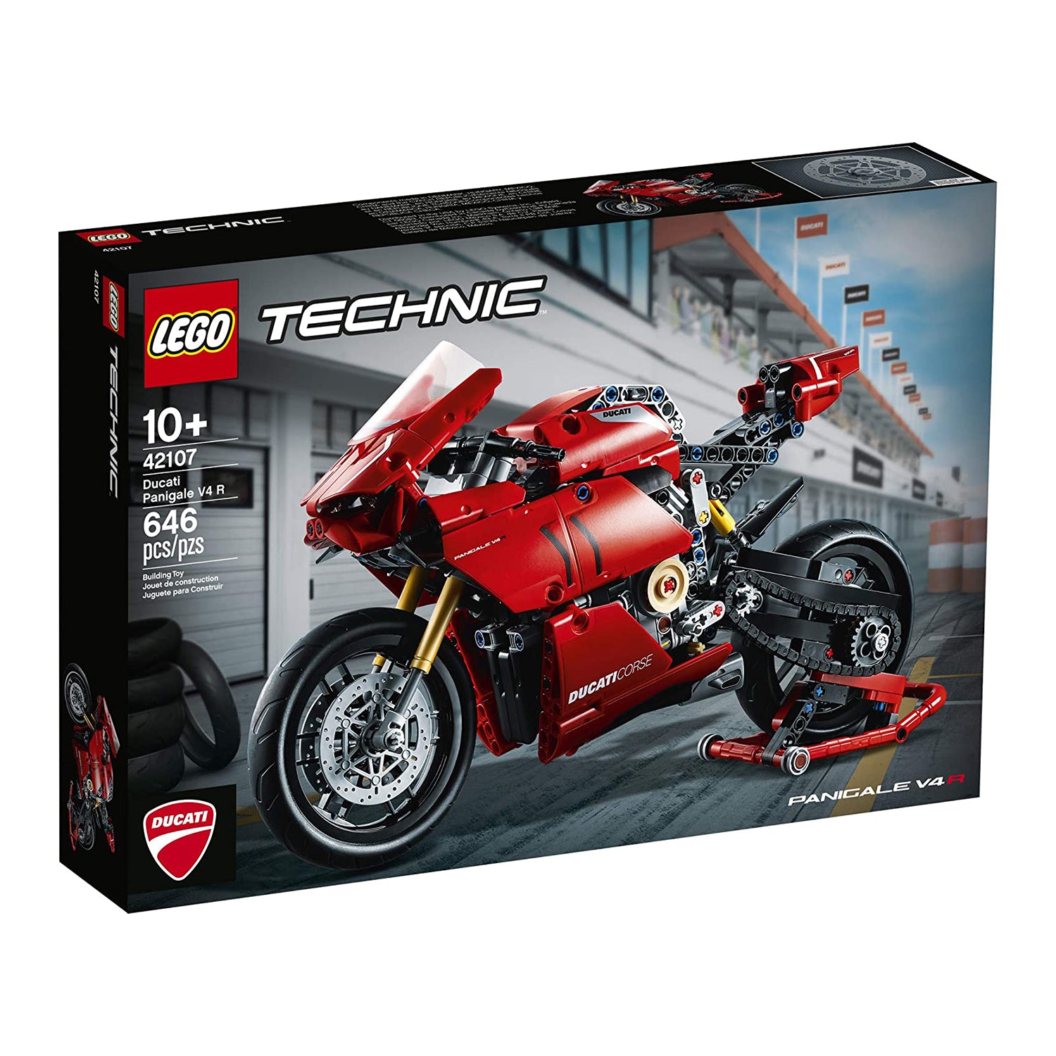 LEGO Technic 42107 Ducati Panigale V4 R 646 Piece Block Set Toy Model Motorcycle